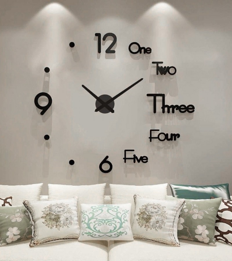 3D WALL CLOCK DESIGN STICKERS LIVING ROOM ACCESSORIES DIY DECORATIVE HOME CLOCK ON WALL DECOR