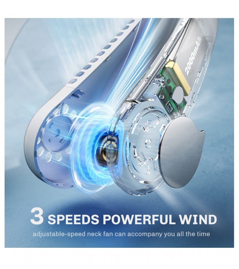Portable Neck Fan Electric Wireless Fan Rechargeable USB Mini Fan Bladeless Personal Fans
