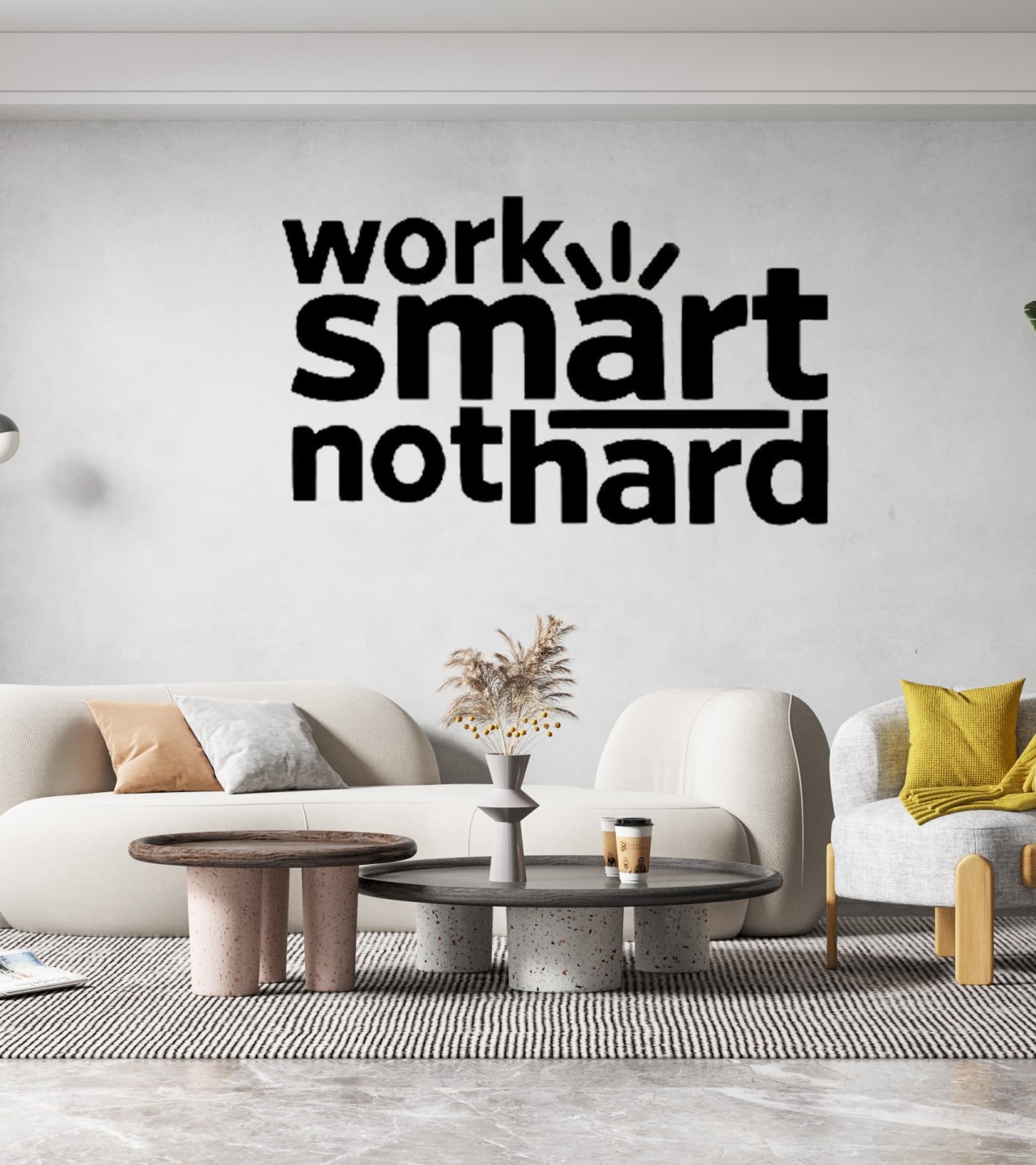 WORK SMART NOT HARD INSPIRATIONAL MEETING ROOM DECOR